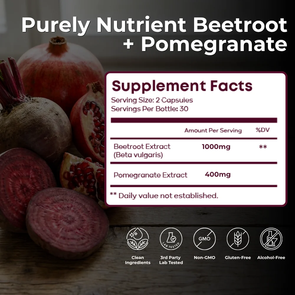 Purely Nutrient Beetroot + Pomegranate 1700mg formula